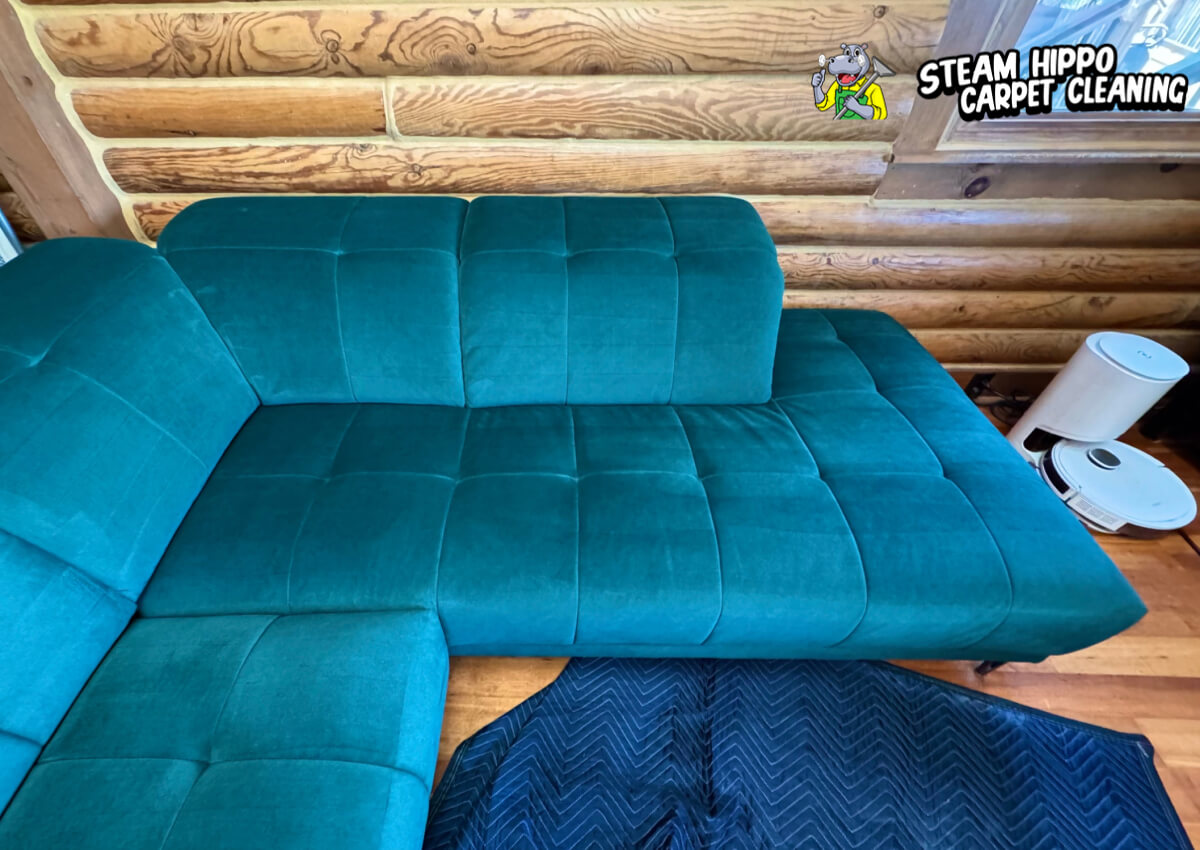 Before and after steam cleaning — Sofa Biruz